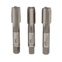 Dormer Metric Standard Hand Tap Set M16 Thread Size, Right Hand Thread, HSS Material, Straight Flute, 3 Pieces E100M16NO8