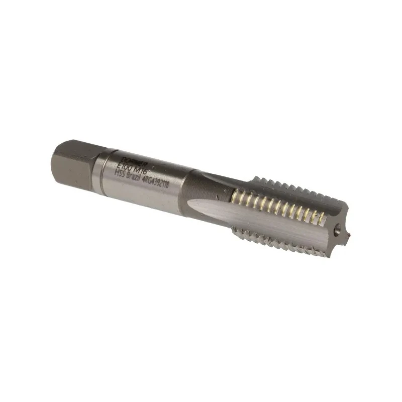 Dormer Metric Standard Hand Tap Set M16 Thread Size, Right Hand Thread, HSS Material, Straight Flute, 3 Pieces E100M16NO8