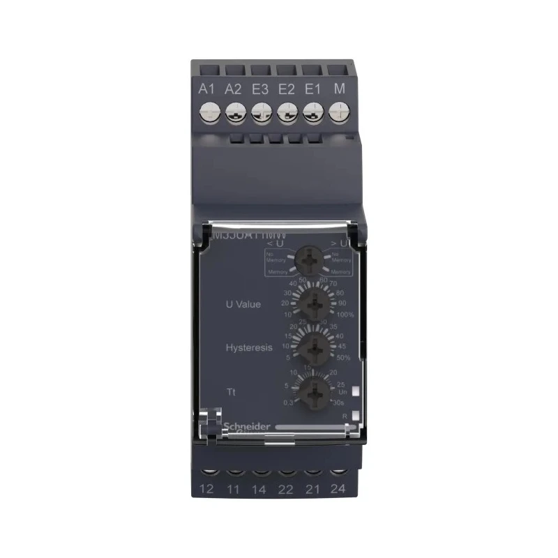 Schneider Electric Monitoring Relay 0.05/5 V Monitor Range DPDT Contact Configuration DIN Rail Mount 240V AC DC RM35UA11MW