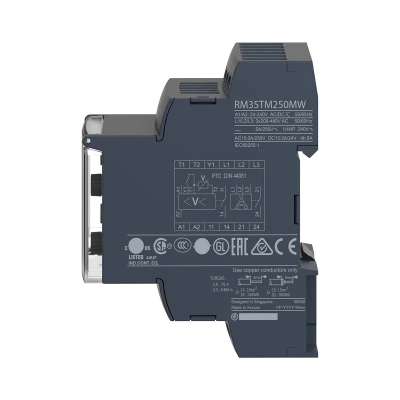 Schneider Electric Monitoring Relay 1/100 V Monitor Range DPDT 240V AC 240V DC DIN Rail RM35UA12MW