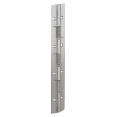 Pinet Raw 304 Stainless Steel Spring Hinge with Spring Loaded Pin, 240 mm Length x 40 mm Width x 1.5 mm Thickness 71-1-3792
