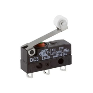 ZF Short Roller Lever Micro Switch 100mA 250V AC SPDT Solder Terminal DC3C-A1RB