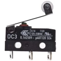 ZF Short Roller Lever Micro Switch 100mA 250V AC SPDT Solder Terminal DC3C-A1RB