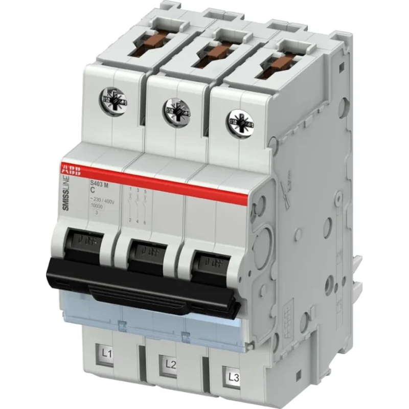 ABB SMISSLINE TP S400M Miniature Circuit Breaker, 3-Pole, 16A, Type C, 400V AC, 250V DC, 10 kA 2CCS573001R0164 S403M-C16