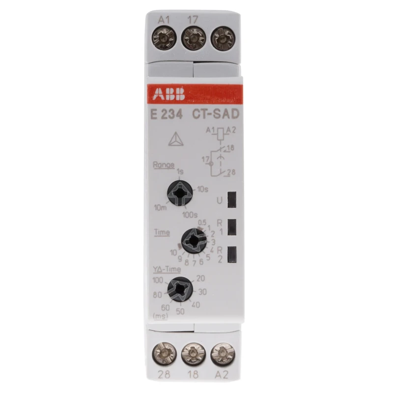 ABB 1SVR Series DIN Rail Timer Relay 2-Contact 48 V dc 24V ac 240 V ac 0.05 s to 10 min 1SVR500210R0100 - CT-SAD.22