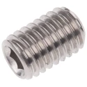 RS PRO Stainless Steel M8 x 12 mm Grub Screw Plain Cup 137-865