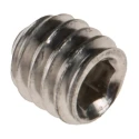 RS PRO Stainless Steel M4 x 4 mm Countersunk Hex Grub Screw Plain Cup 137-742