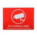 ABUS Security-Center Surveillance Sticker Red, White CCTV Surveillance This Building Is Electronically Monitored AU1313