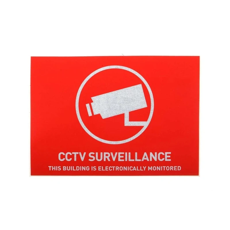 ABUS Security-Center Surveillance Sticker Red, White CCTV Surveillance This Building Is Electronically Monitored AU1313