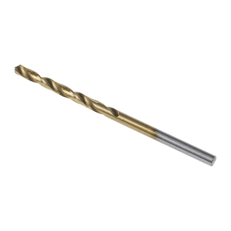 RS PRO HSS Jobber Drill Bit Titanium Nitride Coated 61mm Overall Length, 2.9mm Shank, 118° Point Angle, 10 Pieces 213-427