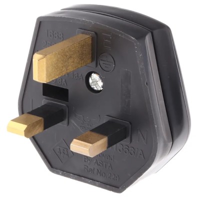 RS PRO UK 13A 250V BS1363 Black Thermoplastic Cable Clamp Mains Plug 269-8738