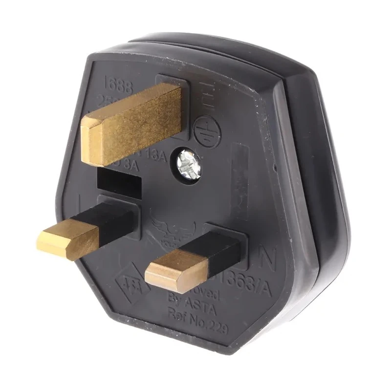 RS PRO UK 13A 250V BS1363 Black Thermoplastic Cable Clamp Mains Plug 269-8738