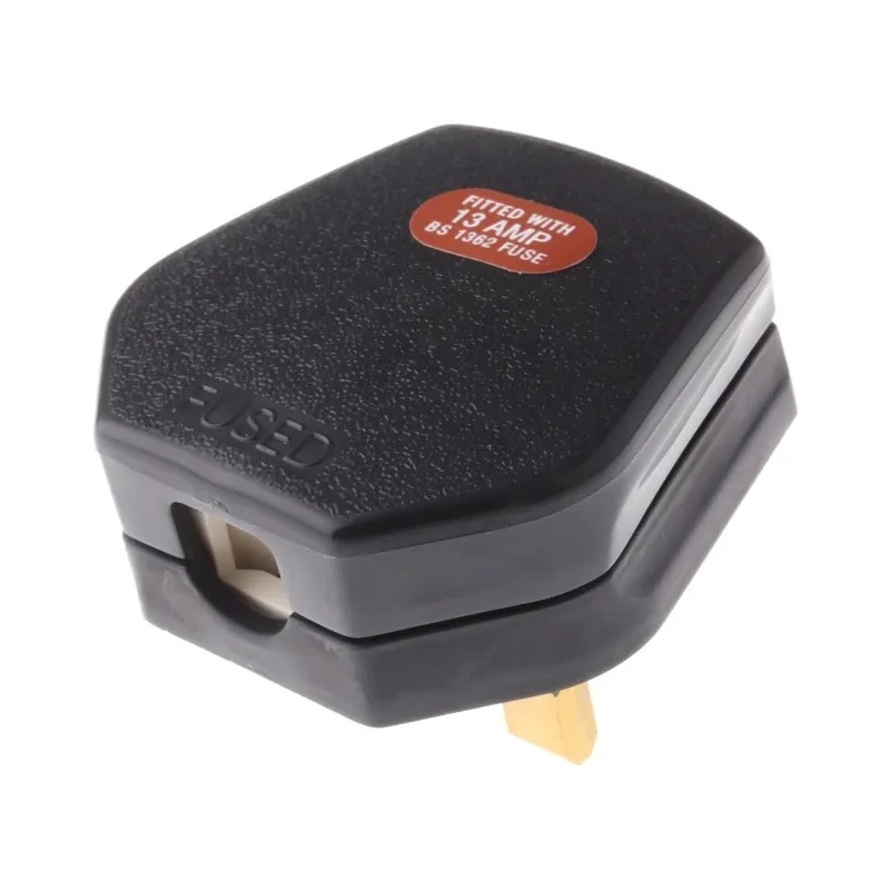 RS PRO UK 13A 250V BS1363 Black Thermoplastic Cable Clamp Mains Plug 269-8738