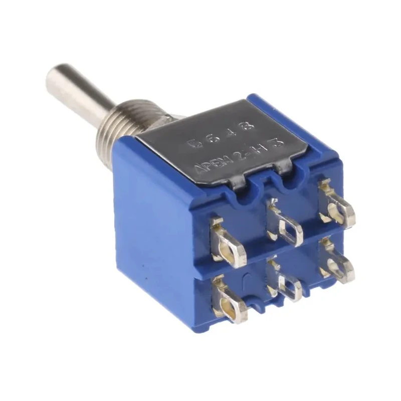APEM Toggle Switch Panel Mount On-Off-On DPDT Solder Terminal 30V dc 250V ac 5648A