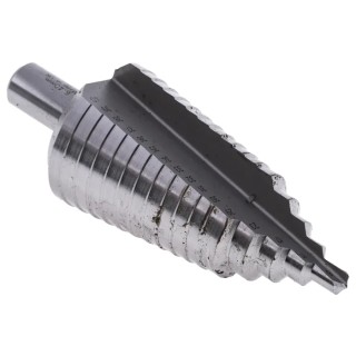 RS PRO High-Speed Steel (HSS) Cone Shank Step Drill Bit 6 to 40 mm, Bright Finish 232-490