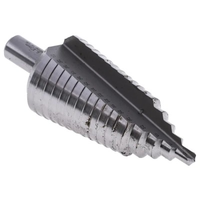 RS PRO High-Speed Steel (HSS) Cone Shank Step Drill Bit 6 to 40 mm, Bright Finish 232-490