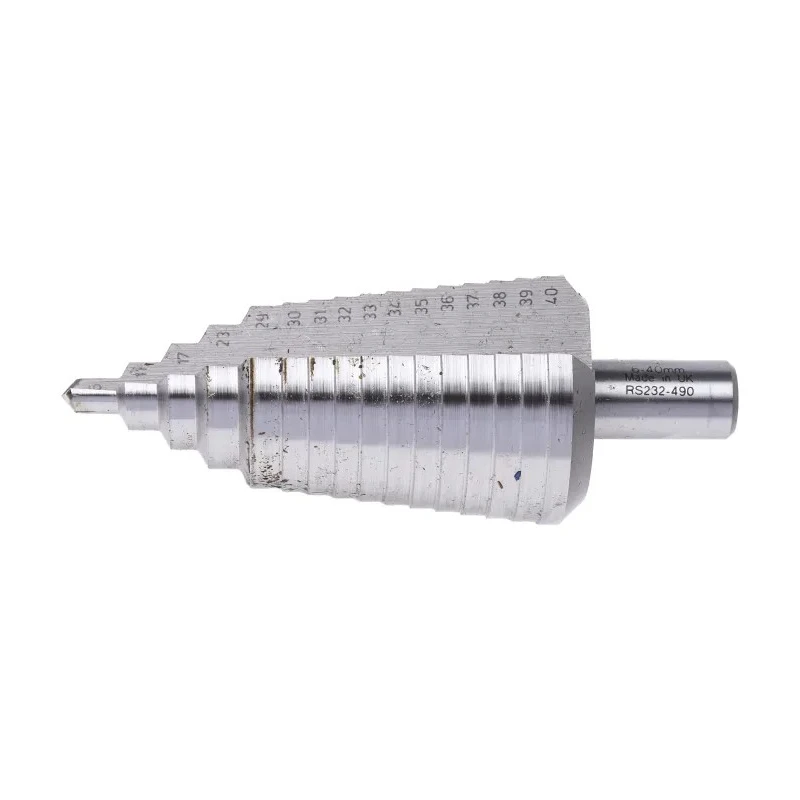RS PRO High-Speed Steel (HSS) Cone Shank Step Drill Bit 6 to 40 mm, Bright Finish 232-490