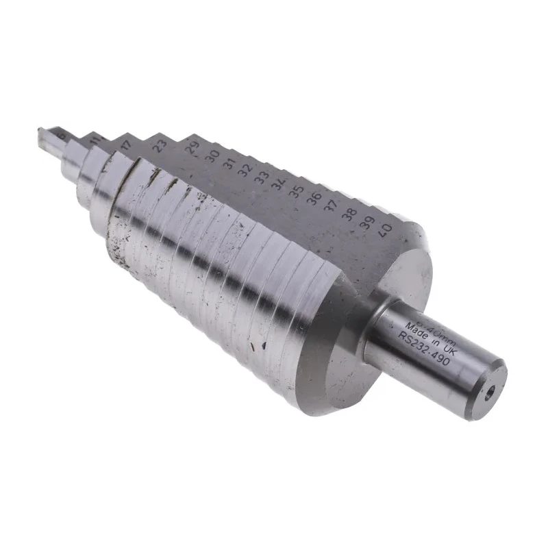 RS PRO High-Speed Steel (HSS) Cone Shank Step Drill Bit 6 to 40 mm, Bright Finish 232-490
