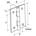 Pinet Zinc Plated Steel Butt Hinge with Barrel Pin, Screw Fixing, 50mm x 40mm x 1.2mm 50-1-3526