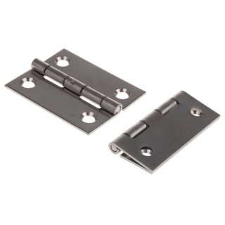 Pinet Stainless Steel Butt Hinge with Barrel Pin, Screw Fixing, 50 mm x 40 mm x 1.2 mm 52-1-3592