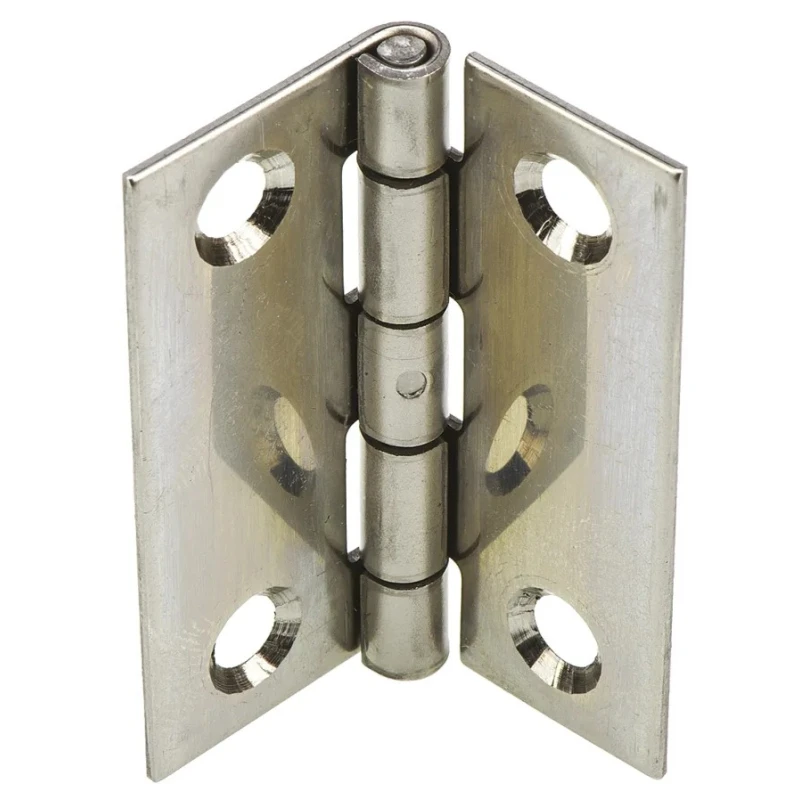 Pinet Stainless Steel Butt Hinge with Barrel Pin, Screw Fixing, 50 mm x 40 mm x 1.2 mm 52-1-3592