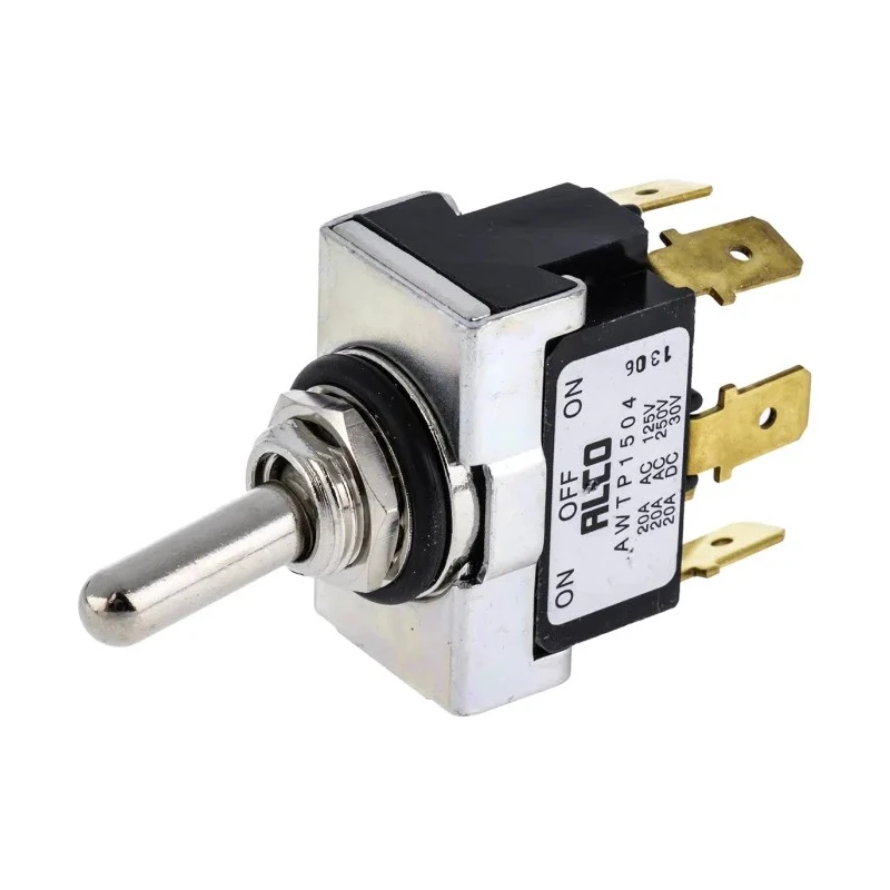 TE Connectivity Toggle Switch Panel Mount On-Off-On DPDT Tab Terminal 30 V dc 250 V ac AWTP1504