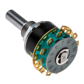 NSF GX Non Short DP6T Rotary Switch 250mA, Panel Mount, Solder Terminal, 125V AC, 60V DC DP6T