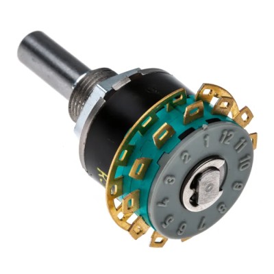 NSF GX Non Short DP6T Rotary Switch 250mA, Panel Mount, Solder Terminal, 125V AC, 60V DC DP6T