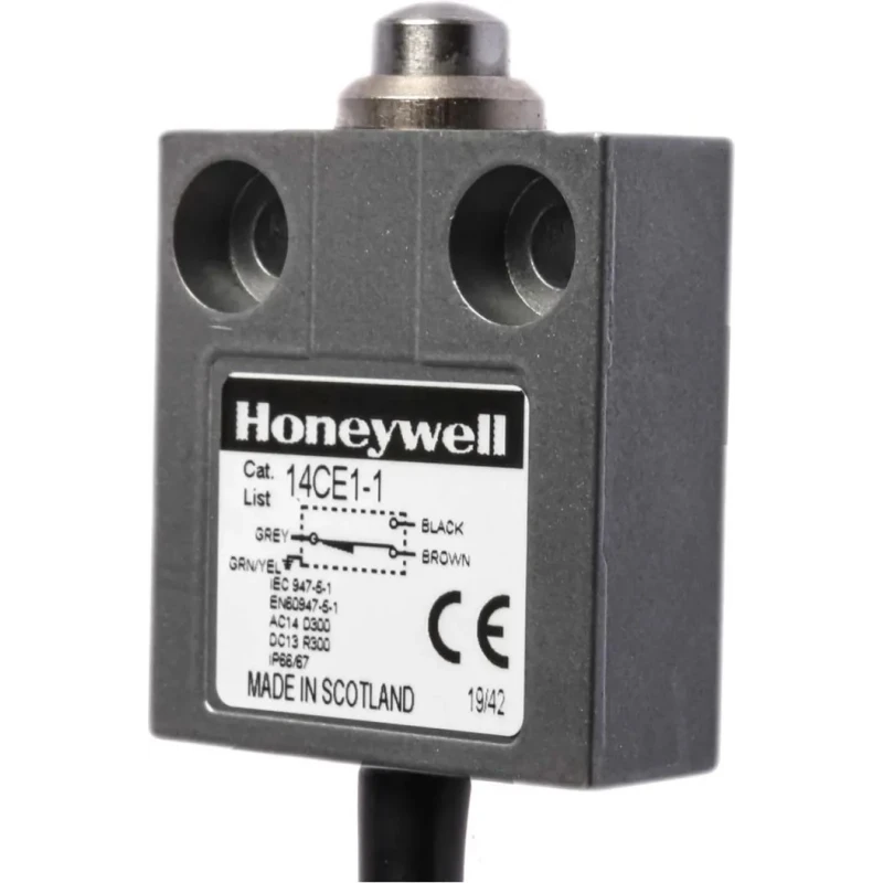 Honeywell Technologies 14CE Series Plunger Limit Switch SPDT IP65 IP66 IP67 IP68 Die Cast Zinc Housing 250V AC 14CE1-1