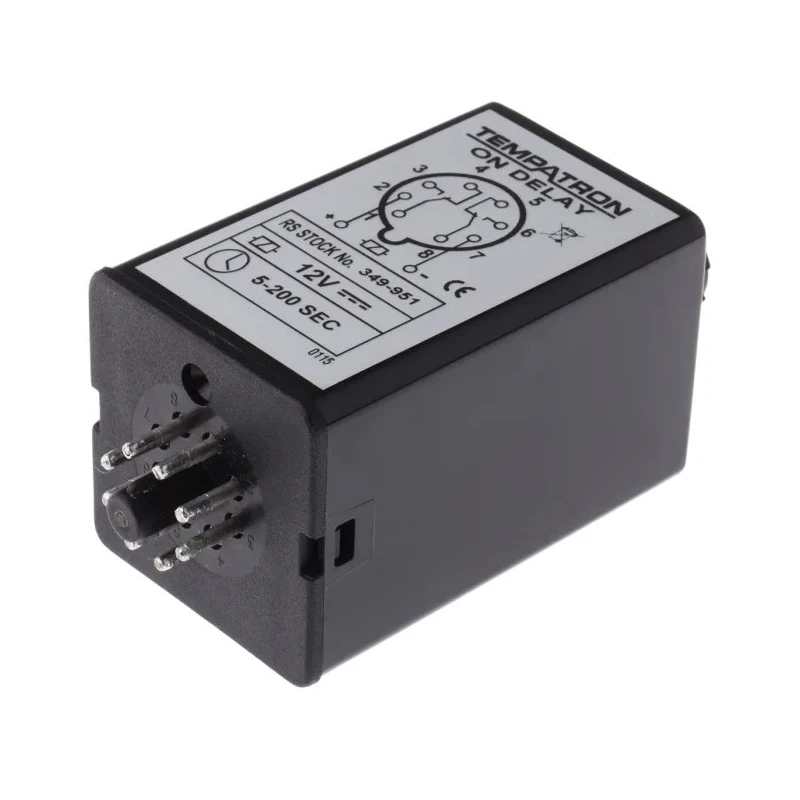 Tempatron 2B Series Timer Relay 2-Contact, DPDT Switch Configuration, 12 V dc/ac, 5 to 200 s ON Delay 2BDE200SLP12VDC