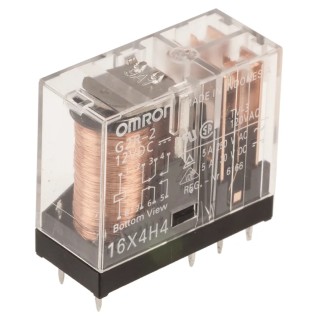Omron PCB Power Relay 12V DC Coil 5A Switching Current DPDT G2R-2 DC12