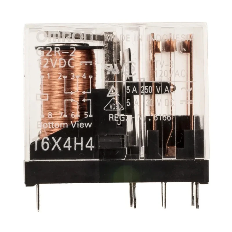 Omron PCB Power Relay 12V DC Coil 5A Switching Current DPDT G2R-2 DC12