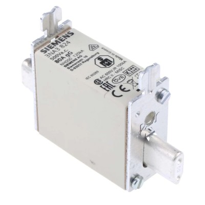 Siemens NH Fuse 80A Current Rating 500V AC Voltage NH000 Fuse Size High Rupture Capacity 