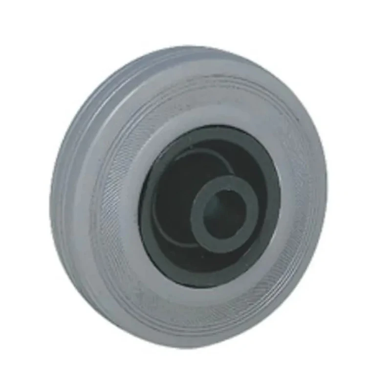 Guitel Hervieu Rubber Trolley Wheel Black Grey 80mm Diameter, 35mm Width, 80kg Load Capacity 50801240