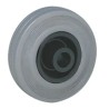 Guitel Hervieu Rubber Trolley Wheel Black Grey 80mm Diameter, 35mm Width, 80kg Load Capacity 50801240
