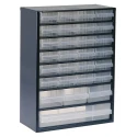 Raaco Drawer Storage Unit 28 Steel Frame with Polypropylene Transparent Drawers Blue 417mm x 306mm x 150mm 137492