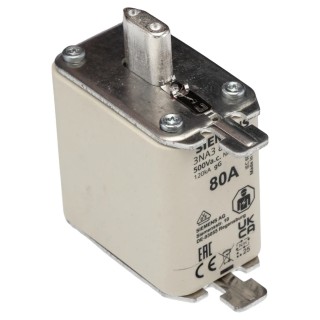 Siemens 80A NH Fuse NH00 500V AC High Rupture Capacity gG Type