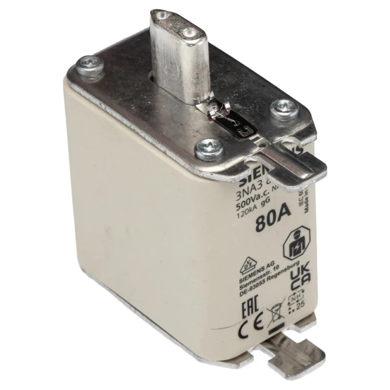 Siemens 80A NH Fuse NH00 500V AC High Rupture Capacity gG Type 