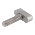 RS PRO Silver Stainless Steel Wing Clamping Knob M10 Threaded Stud 40mm Length 36 mm Diameter 237-643