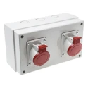 Scame Industrial Power Socket 16A 415V IP44 Red Surface Mount 3P+PE Series 671 MPN 
