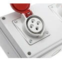 Scame Industrial Power Socket 16A 415V IP44 Red Surface Mount 3P+PE Series 671 MPN 