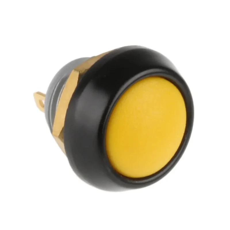 ITW Switches 59 Series Miniature Momentary Push Button Switch, Panel Mount, Yellow Actuator, 13.6 mm Cutout, SPST 59-115