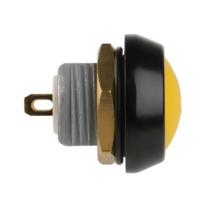 ITW Switches 59 Series Miniature Momentary Push Button Switch, Panel Mount, Yellow Actuator, 13.6 mm Cutout, SPST 59-115