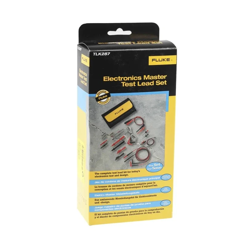 Fluke Electrical Test Lead Kit 10A, 2A, 5A, 1.5m Lead Length, Safety Category CAT II, CAT III FLUKE TLK287