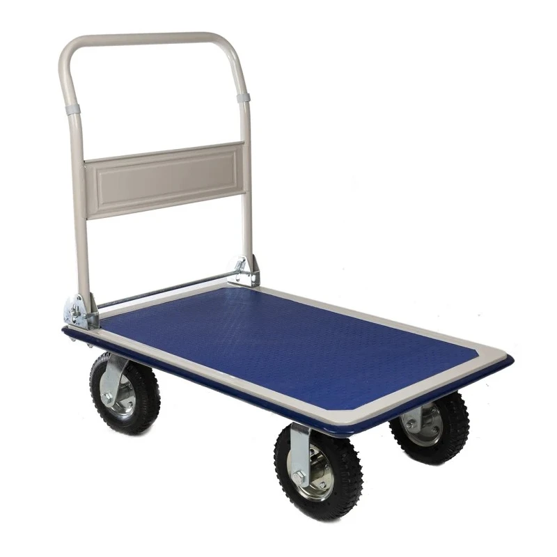 NEUTRAL Foldable Flatbed Steel Platform Trolley, 300 kg Load Capacity, Dimensions 907mm Length x 608mm Width x 956mm 252-034