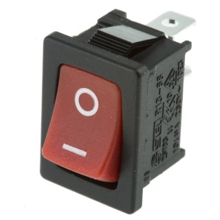 RS PRO Panel Mount Nylon Housing SPST On-Off Rocker Switch Red Actuator 16A 250V AC 28V DC 419-750