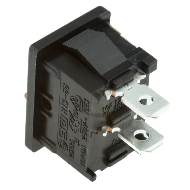 RS PRO Panel Mount Nylon Housing SPST On-Off Rocker Switch Red Actuator 16A 250V AC 28V DC 419-750