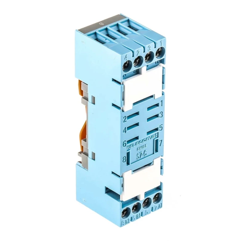 Tempatron 8 Way 250V AC DIN Rail Relay Socket, Screw Terminal, 10A Contact Current S7-C