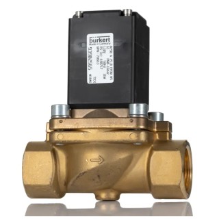 Burkert Solenoid Valve, 2 Port NC, 110V AC, Brass Body, 25mm Orifice, 16 bar Pressure, Series 0290, Model 078663
