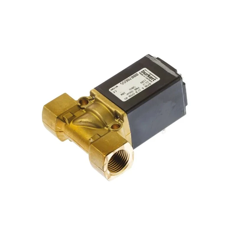 Burkert Solenoid Valve 2 Port NC, 110V AC, 1/2 in Brass Body, 16 bar Max Pressure 078655